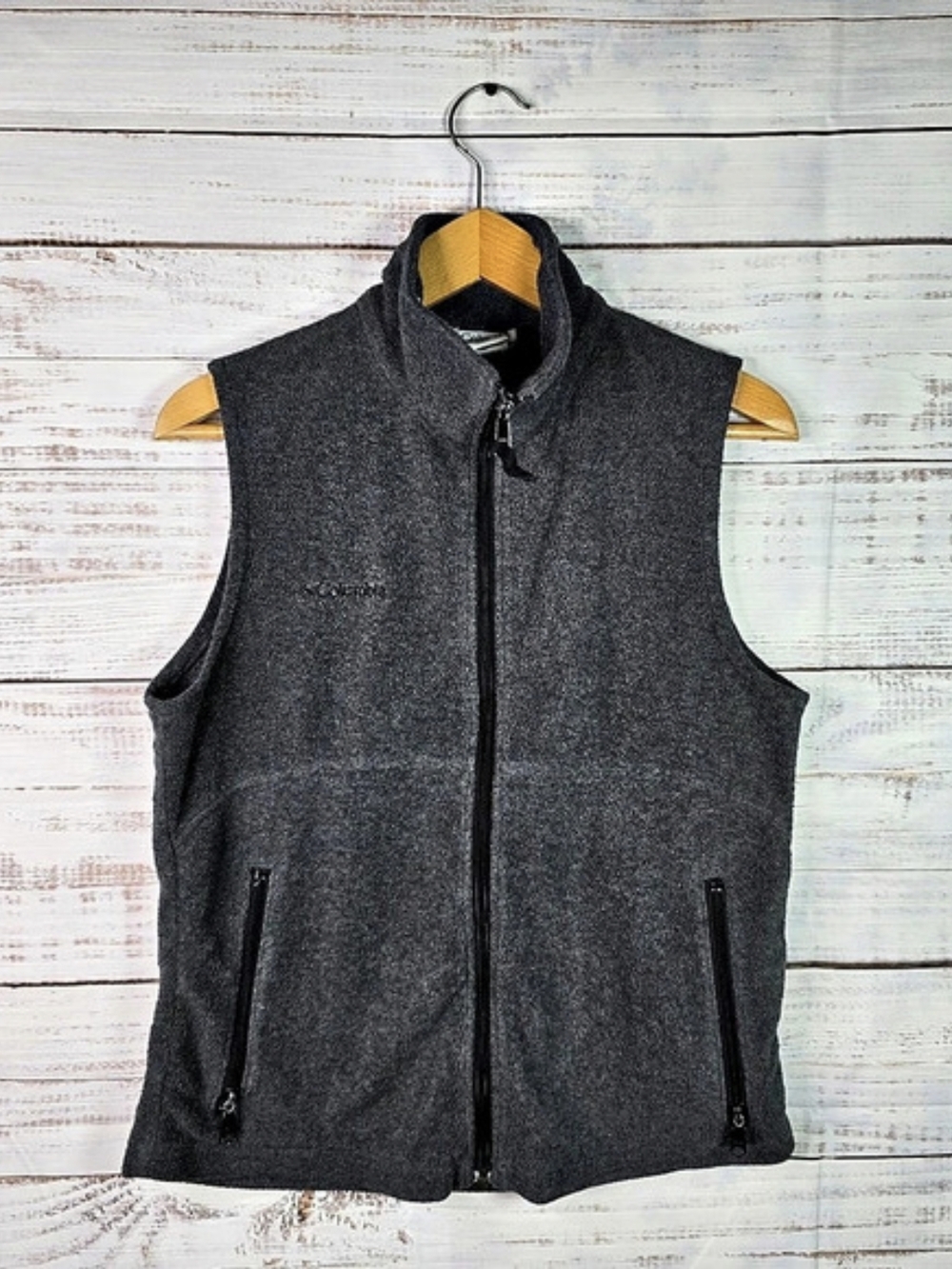 Columbia Women’s Medium Gray Fleece Full Zip Vest Outdoor Hiking